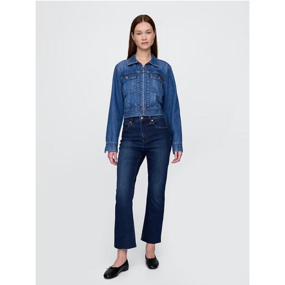 Gap High Rise Kick Flare Jeans Tall Dark Washed Size 6 - Picture 2 of 9